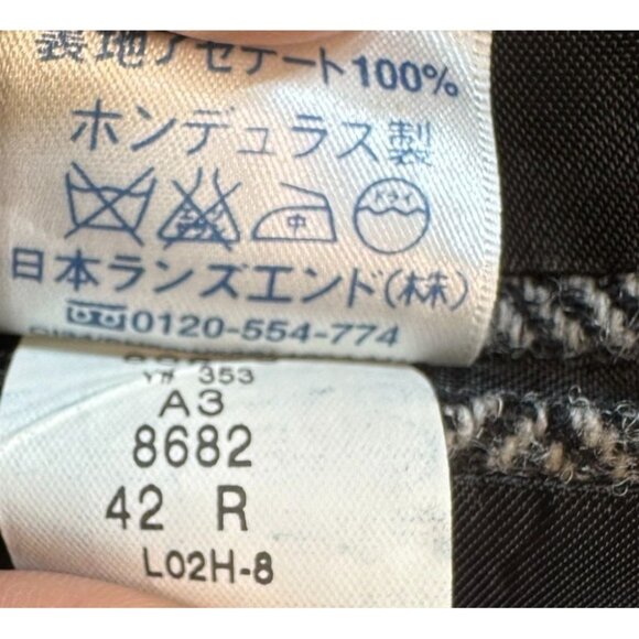 Lands End Mens Blazer Wool Blend Herringbone Pattern 2-Button Classic Fit Size 4 - Picture 5 of 13